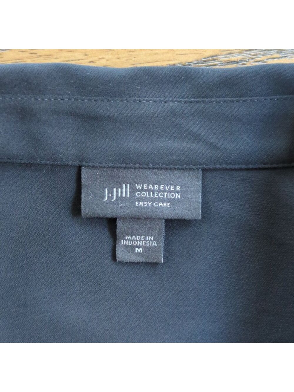 J. Jill Wearever Collection Black Shirt Dress M Button Front Ruffle Tiered Back - Picture 8 of 16
